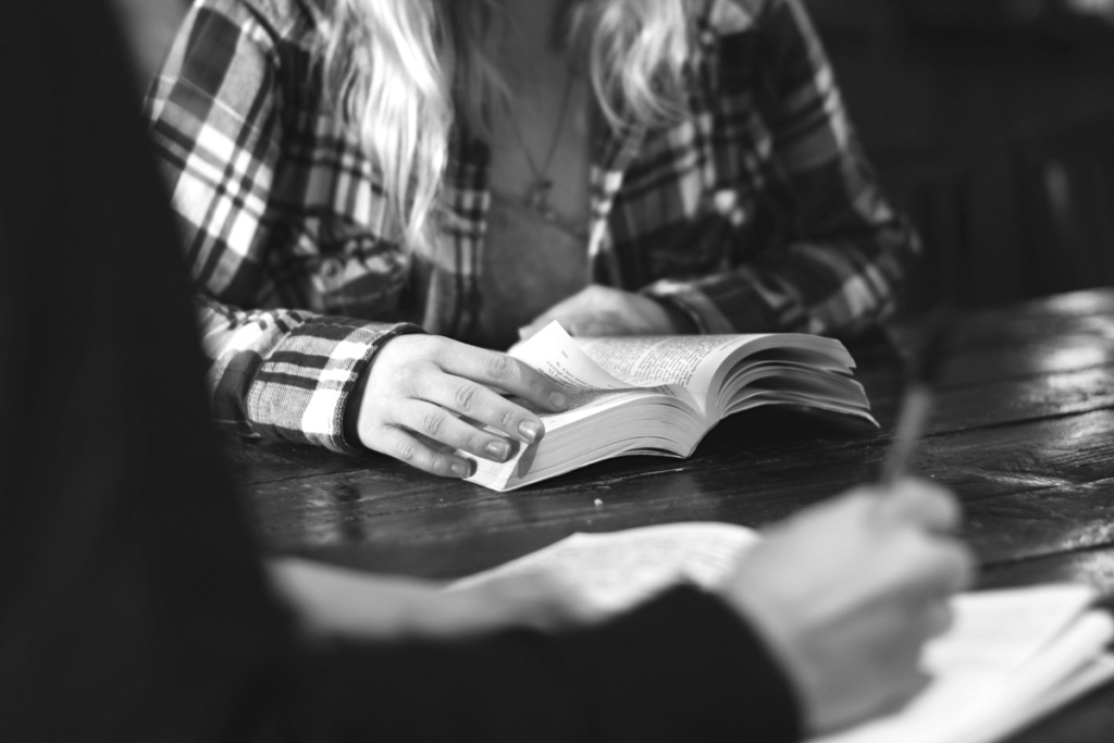 Woman book reading flannel